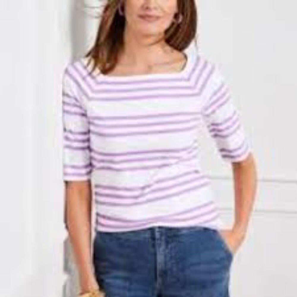 Talbots Short Sleeve Lilac Top Size XL